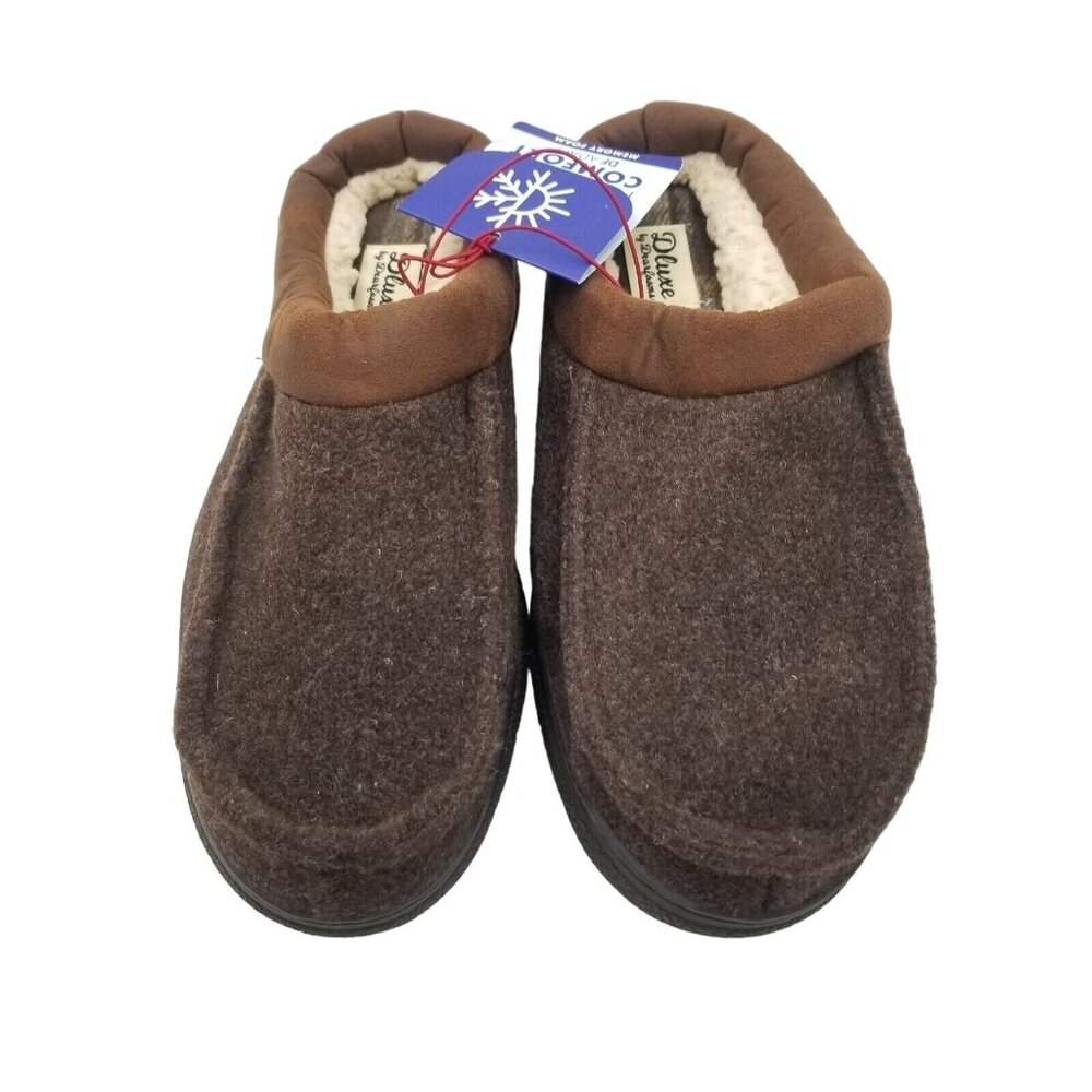 Brown Dluxe By Dearfoams Slip On Slippers Memory Foam Small (6/7)
